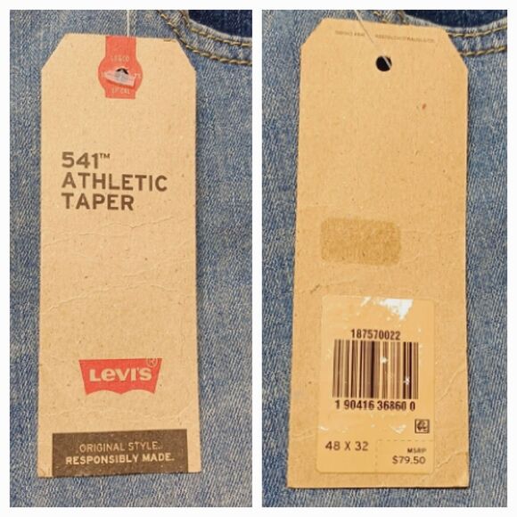 Levi's 541 Athletic Taper Men's Size 48x32 Big & Tall Stretch Jeans - Picture 6 of 9